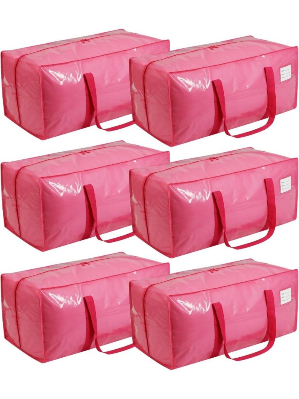 Extra Heavy Duty Large Moving Bags - 6 Pack, Strong Zipper & Comfortable Handle